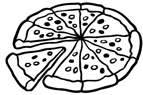 Sliced pizza vinyl sticker. Customize on line. Food Meals Drinks 040-0498